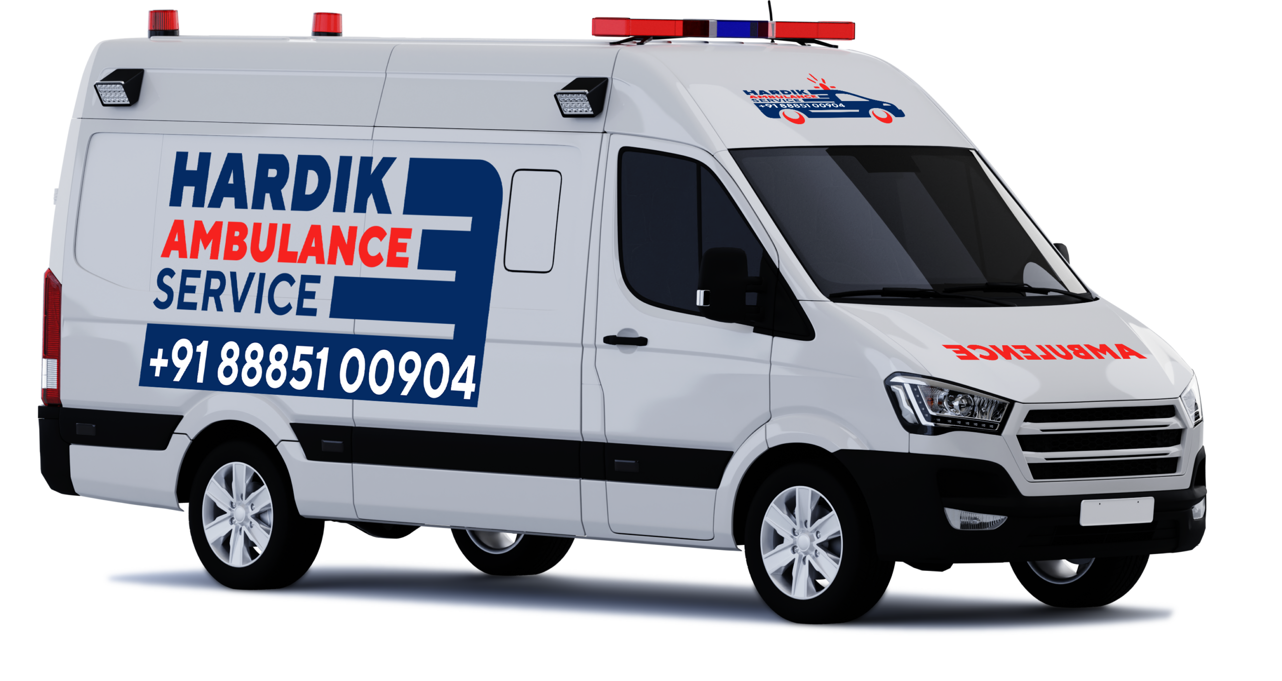 hardik ambulance service van mock up
